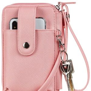 Women’s leather cross body phone + wallet purse